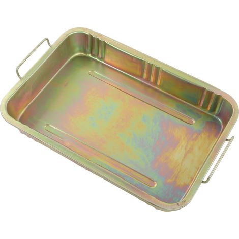 Bac de récupération d'huile galvanisé, récipient de drainage professionnel en métal, outil universel de réparation automobile pour véhicules, 640 x 440 x 105 mm / 25,2 x 17,32 x 4,13 pouces (1/5)