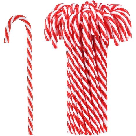 30 Stück 15 cm lange Zuckerstangen aus Kunststoff, zum Aufhängen, als Weihnachtsschmuck, Weihnachts- und Neujahrsdekoration, Geschenkidee (1/3)