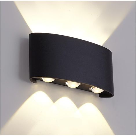 Wandleuchte, 6W, zur Wandmontage, ideal für Innenhöfe und Eingänge - schwarz.