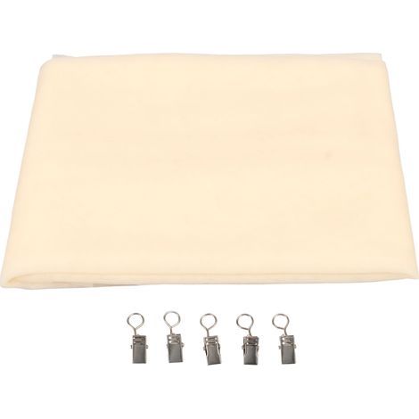 Voile de cérémonie 4.9x7ft avec clips pour arche mariage, décoration plafond événement élégant beige (1/5)