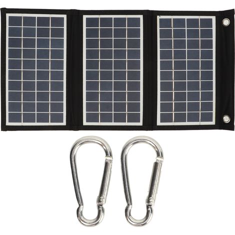Ortviai Panneau Solaire Pliable 15 W 5 V avec Double Port USB pour Camping et Randonnée – Silicium Polycristallin (1/5)