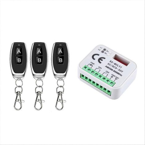 Interrupteur universel pour ouvre-porte de garage avec récepteur pour 3 télécommandes (1/5)