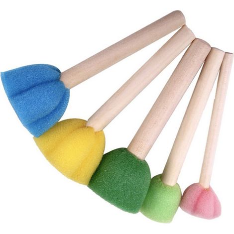 Lot de 5 brosses éponge EVA pour peinture graffiti, outils de dessin pour enfants, accessoires de coloriage créatif (1/5)