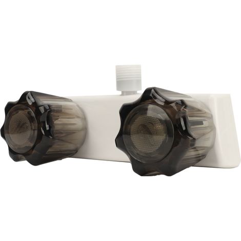 Mitigeur de douche RV, inverseur facile à installer, robinet de douche à 2 poignées pour camping-car et remorque, base blanche (1/5)