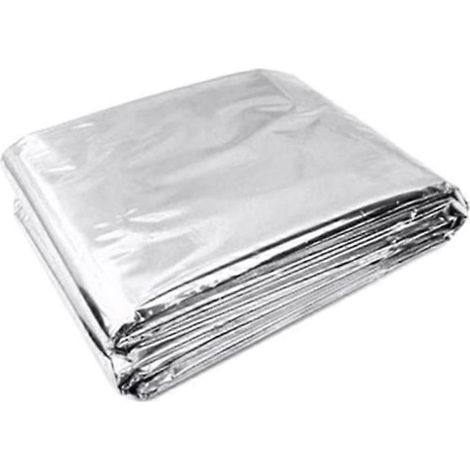 Silberne Überlebensdecke 140x210cm, Notfall-Thermodecke für Camping und Outdoor-Aktivitäten, leicht und wasserdicht.
