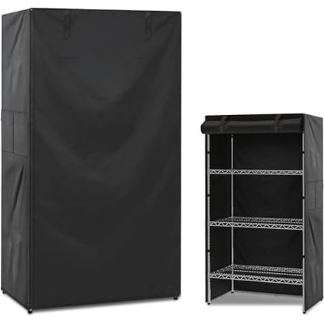 Housse d'étagère en fil métallique imperméable, protection anti-poussière pour étagères de rangement, idéale pour les étagères en fil métallique et le garde-manger, revêtement PU à carreaux (1/5)