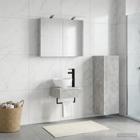 vidaXL Bathroom Cabinet Set 4 pcs Concrete Grey Engineered Wood (1/5)