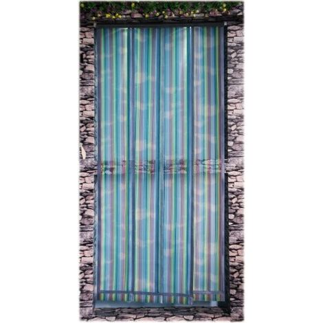 Net moustique pour la porte 4 feuilles multicolores pour insectes 100x220 cm poly (1/3)