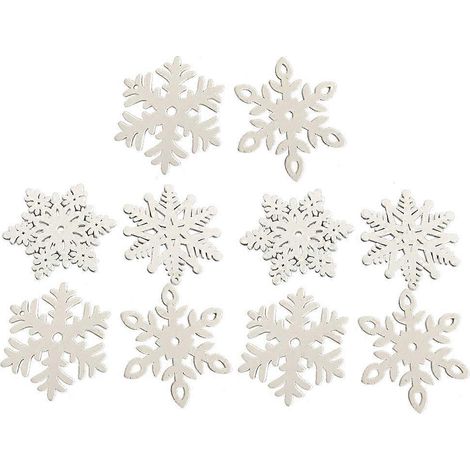 Lot de 20 pendentifs en forme d'ange pour sapin de Noël, en bois, à suspendre. Décorations de Noël pour la maison, style aléatoire.-White (1/3)