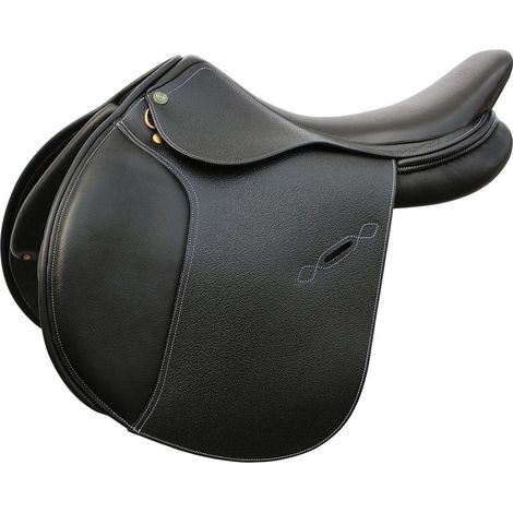 17", marrone: Sella da salto Henri De Rivel modello Classic in cuoio con seggio profondo
