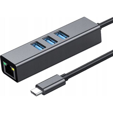Adaptateur Ethernet USB-C LAN HUB Gigabit RJ45 Carte réseau (1/5)