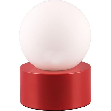 COUNTESS LAMPADA DA TAVOLO BASE IN METALLO ROSSA CON VETRO BIANCO ACCENSIONE TOUCH H. 17CM 1 LUCE ATTACCO E14