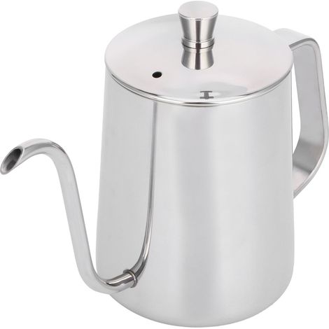 Bouilloire à café filtre 600 ml en acier inoxydable 304, bec fin, corps épais, avec couvercle (1/5)