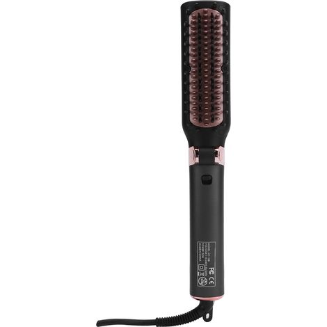 Lisseur pliable à boucler et lisser électrique double usage, peigne et brosse, gris, prise 110-240 V (1/5)