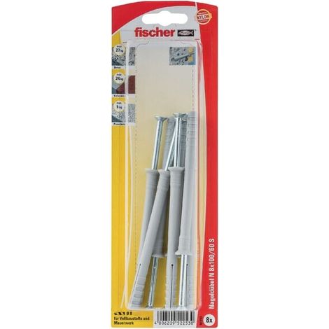 Taco p. clavar + tornillo (8) FISCHER N8100ZK