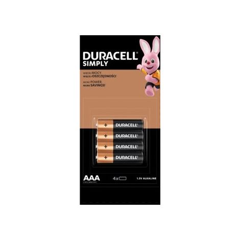Pilas alcalinas Duracell R3 AAA, 4 unidades.