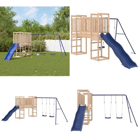 Spielturm Massivholz Kiefer - Holzspielplatz - Spielturm - Kiefernholz - Kinderspielgeräte - Freiluftsspiel - Home & Living
