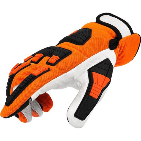 Stocker Kettensägen-Schnittschutzhandschuhe 11/XL Orange, Leder