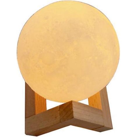 3D Lampe Lunaire LED ACKERMAN, 1 pièce, tactile, 3 couleurs, diamètre 15 cm (5,9 po), rechargeable USB, idéale pour chambre, salon, café ou cadeau (1/4)