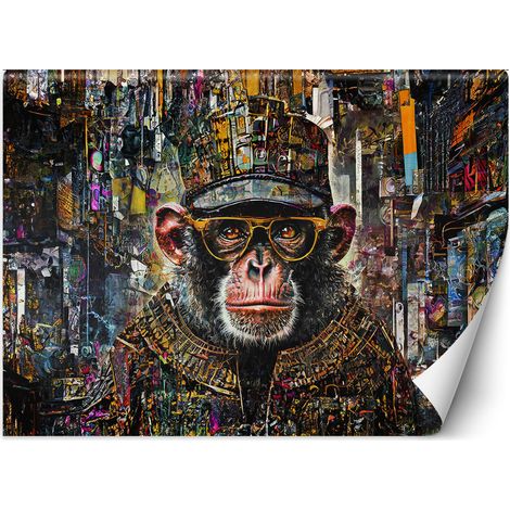 Fototapete Affe mit bunten Akzenten 300x210 cm (1/5)