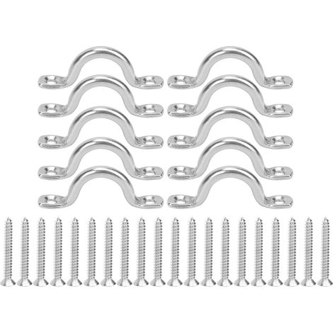 10 pièces anneaux d'amarrage en acier inoxydable pour kayak, canoë, bateau, poignée de traction, accessoires 4mm (1/5)