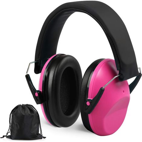 ZOLGINAH Auriculares con cancelación de ruido para niños NRR 25dB / SNR 29dB Auriculares plegables con cancelación de ruido Protector auditivo para dormir, estudiar, viajar, jugar, trabajar (rosa) (1/5)