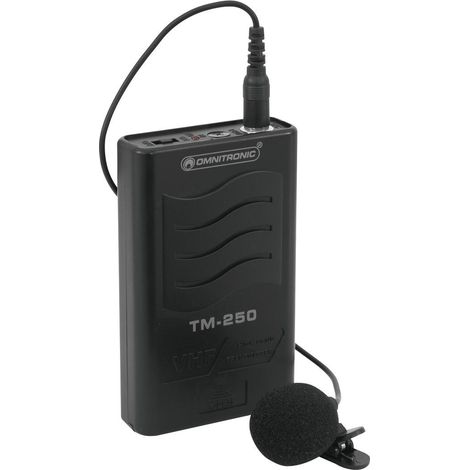 Cintura auricolare trasmettitore VHF 214MHz microfono auricolare trasmettitore Omnitronic TM-250 (1/3)