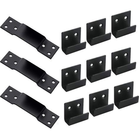 Lot de 12 crochets muraux robustes en acier inoxydable pour panneau perforé - Pour cuisine, garage, salle de bain, salle de classe, bureau (1/5)