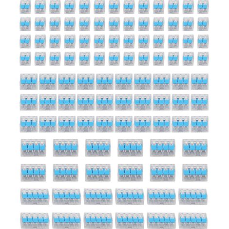 106 pièces de connecteurs à levier pour plafonniers et spots, embouts à sertir compacts bleus (1/5)