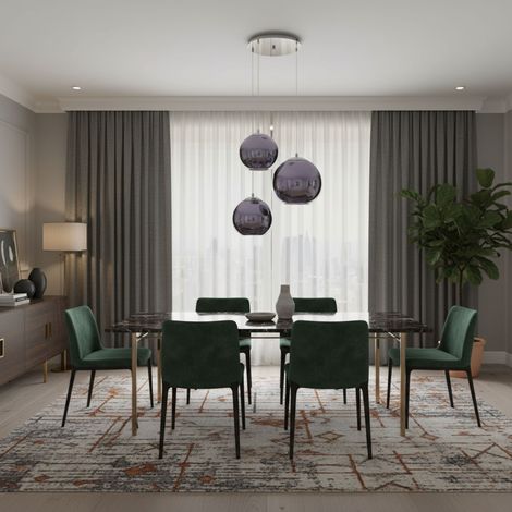 Suspension en verre triple "KADNIS" - 3 x E27 - Violet
