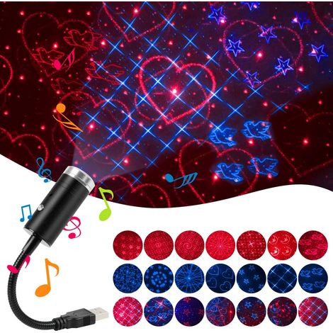 (Blau & Rot) USB-Sternennachtlicht, 9 Funktionsmodi  21 Beleuchtungsmodi
