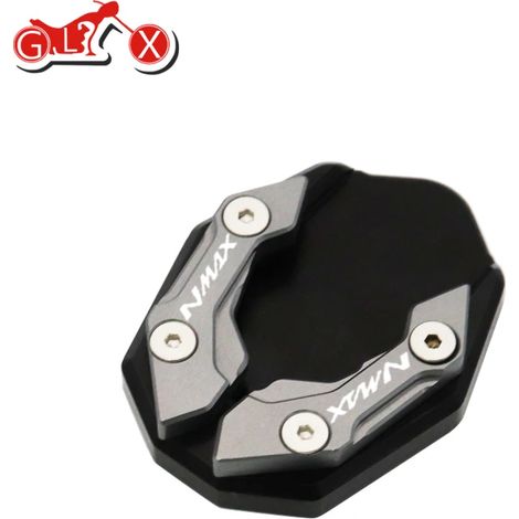 Accessoires moto (gris) compatibles avec YAMAHA NMAX155 NMAX125 N-MAX NMAX 155 125 : extension de béquille latérale, plaque de béquille, maxpower (1/4)