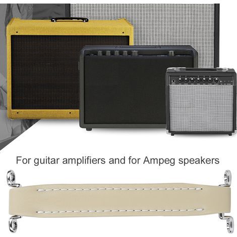 Poignée de transport pour ampli guitare en cuir crème, sangle de portage pour équipement audio et instruments (1/4)