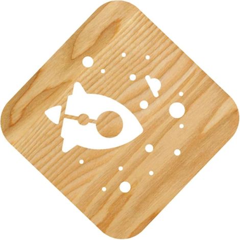 Lampe de Chevet Bois USB Veilleuse Creuse Bois Naturel Lampe (1/5)