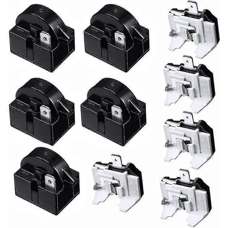 Kit de relais et de protection contre les surcharges pour compresseur de réfrigérateur (5 jeux), relais de démarrage PTC 1 broche 4,7 ohms QP2-4R7 et 675 (1/5)