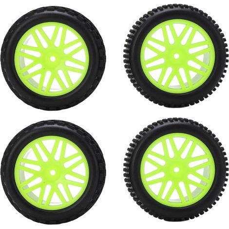 Pneus en caoutchouc jante 86mm avec motif en V pour WLToys 144001 124018 124019 12428, pièces voiture RC 1/10, vert (1/5)