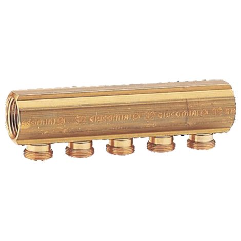 Giacomini – Collecteur 10 sorties mâles pour tubes PB/PER et multicouche – Entraxe 35 mm – Pression 16 bar – Température 5 à 110 °C – R580Y070