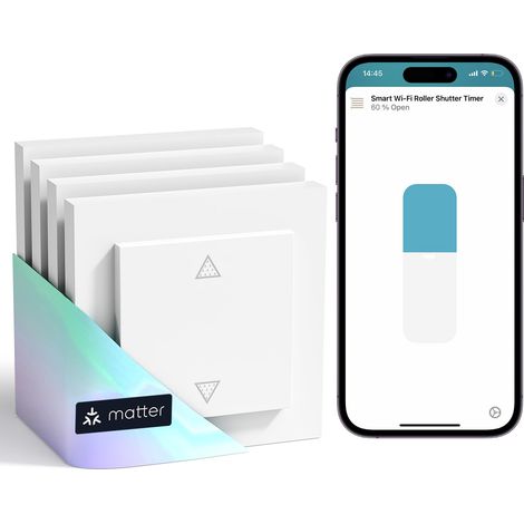 Interrupteur Volet Roulant Connecté WiFi Compatible avec Home, et Home, Interrupteur de Rideau Domotique, Commande Vocale et Contrôle à Distance (FIL NEUTRE REQUIS) (1/5)