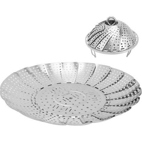 Panier Vapeur Pliable en Acier Inoxydable 304, Grande Passoire Multifonction avec Filtre à Eau, Support pour Cuisson à la Vapeur et Fruits (1/5)