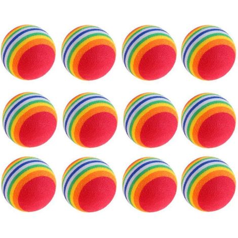 12-teiliges Schaumstoffball-Set für Katzen, Schaumstoff-Spielball für Katzen, Schaumstoffball für Katzen, Haustierspielzeug, interaktives Spielzeug, Hüpftraining für Katzen, erhöht den Spielspaß, 35 m