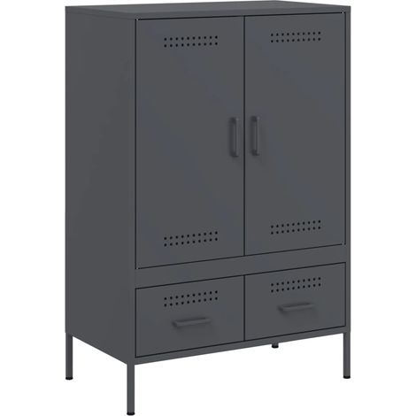 Credenza cassettiera mobile contenitore organizer cucina soggiorno soggiorno alta 68 x 39 x 101,5 cm acciaio antracite 020032207