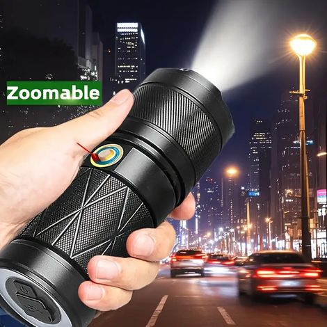 Neue wiederaufladbare Vierfarben-Zoom-Weißlaser-Taschenlampe, ideal für Live-Streaming und Beauty-Anwendungen, mit ultrahellem Licht mit großer Reichweite.
