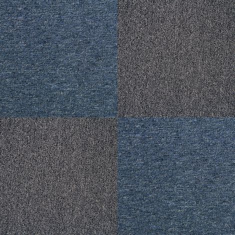 Dalle de Moquette Ultra-Résistant Bleu Tempête & Noir Charbon Usage Professionel