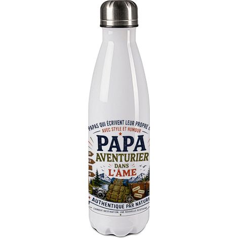 Bouteille Isotherme Papa Aventurier dans l'Âme 500 ml Voyage (1/2)