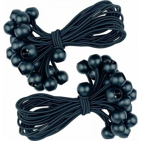 Confezione da 25 fascette elastiche da 15 cm, ideali per fissare tende, teloni, borse, trampolini e altro ancora. (1/5)