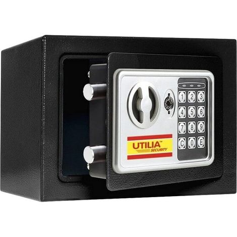 Cassaforte elettronica Utilia Security con combinatore e chiave  230x170x170 mm