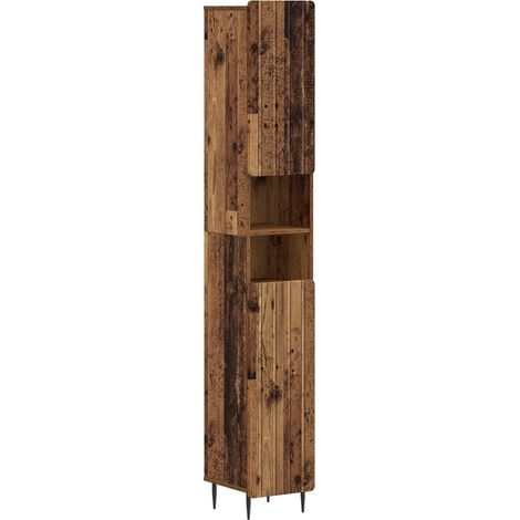 Badezimmerschrank mit offenem Regal ZWOLLE Altholz vidaXL (1/5)