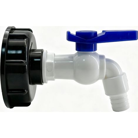 Kit d'accessoires pour conteneur IBC, couvercle noir et robinet d'eau en plastique 1/2", raccord de rechange pour sortie d'eau de conteneur IBC (1/3)