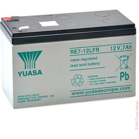 Yuasa - Batterie plomb AGM YUASA RE7-12LFR 12V 7Ah F4.8