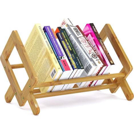 bibliothèque enfant en bambou, 30x25x26, etagere bureau a poser sur bureau, petite bibliotheque, etagere bambou de bureau, etagere livre pour bureau et salon(bamboo color) (1/4)